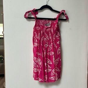 Tybee Island Girls Fuchsia/White AUDREY Fish Boho Sundress,One Size,2T-4T,NWT